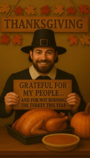 thanksgiving Retrato AI Acción de Gracias – Peregrino (Hombre) | Vídeo Personalizado de Thanksgiving