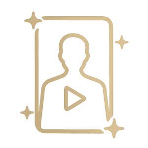 Icono de videorretrato con IA para felicitaciones de Año Nuevo en vídeo